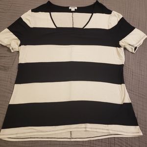 Old Navy Black & White Stripe Shirt - XL